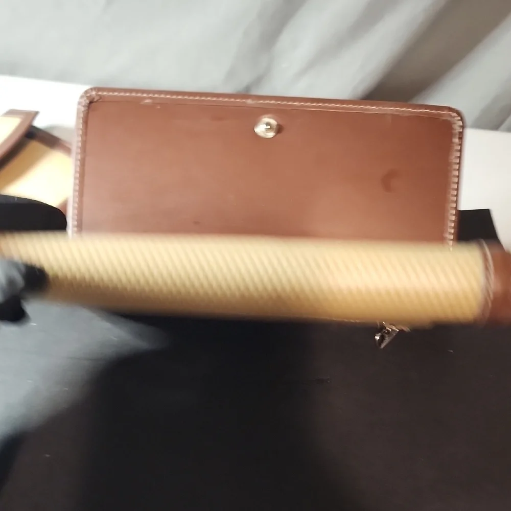 Dooney & Bourke Woven Tan and Brown Clutch